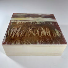 Load image into Gallery viewer, 5 inch square Original botanical print, grape stains  with resin finish
