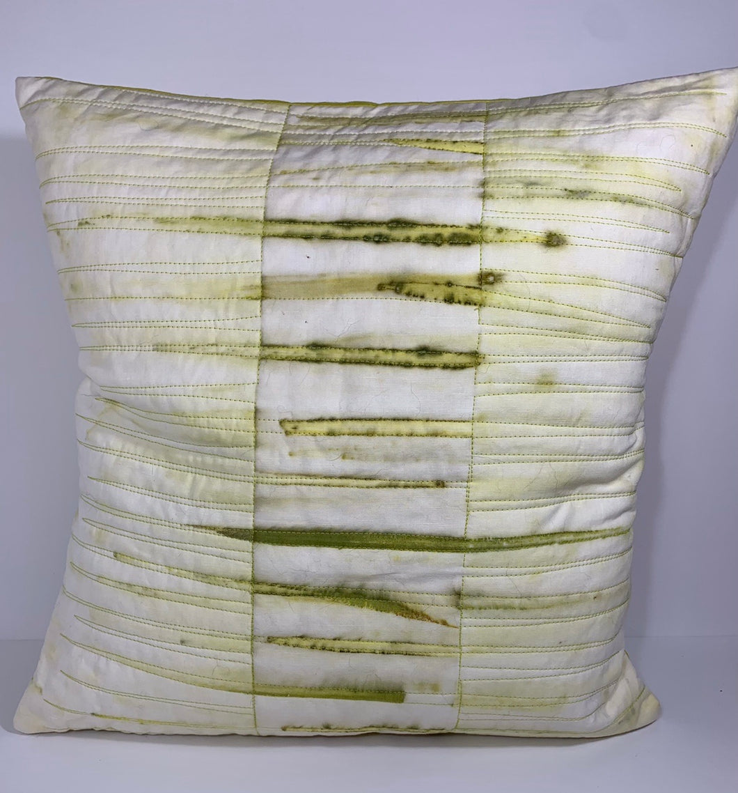 Fire grass contact dyed cushion cover linen stripes