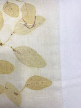 Load image into Gallery viewer, yellow eucalyptus leaves and white- Linen cushion . 18 inch square.
