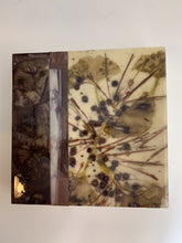 Load image into Gallery viewer, Botanical contact print - 8 inch square sumac varia with resin finish
