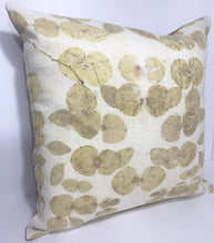 Load image into Gallery viewer, Eucalyptus mirror print pillow. 14 inch square. Yellow.
