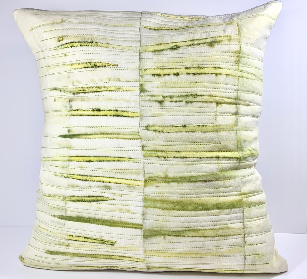 Firegrass stripe  contact print contact dyed cushion cover