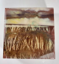 Load image into Gallery viewer, 5 inch square Original botanical print, grape stains  with resin finish
