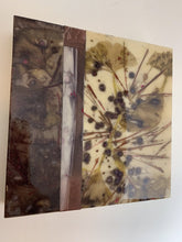 Load image into Gallery viewer, Botanical contact print - 8 inch square sumac varia with resin finish
