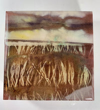 Load image into Gallery viewer, 5 inch square Original botanical print, grape stains  with resin finish
