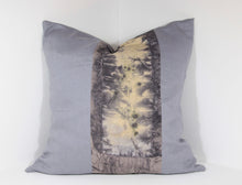 Load image into Gallery viewer, Linen cushion cover with sumac dyed panel. 18 inch square. #2
